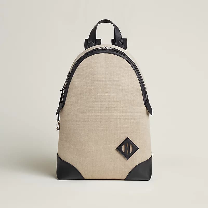 Canvas and leather backpack