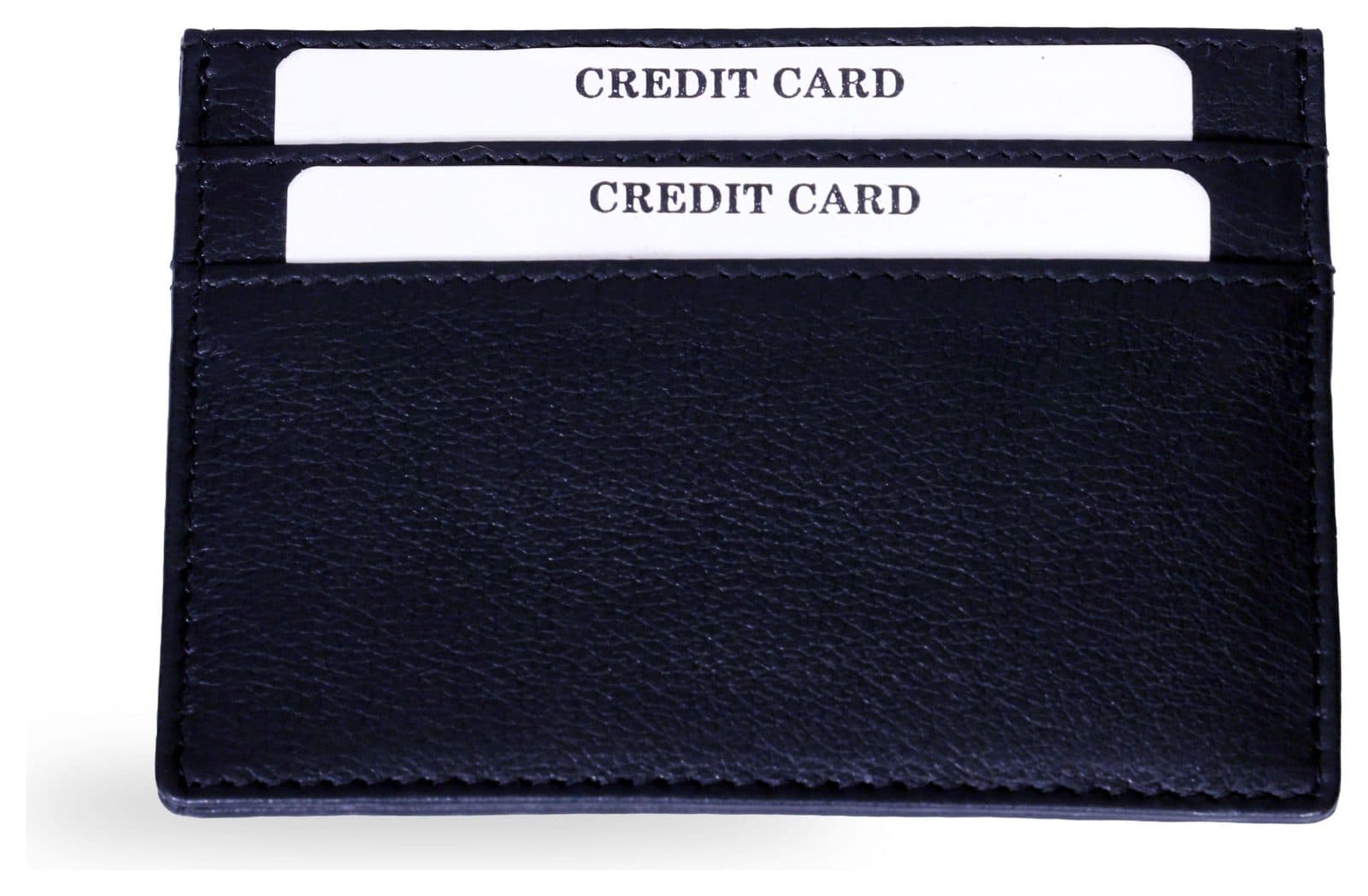 Black leather card holder