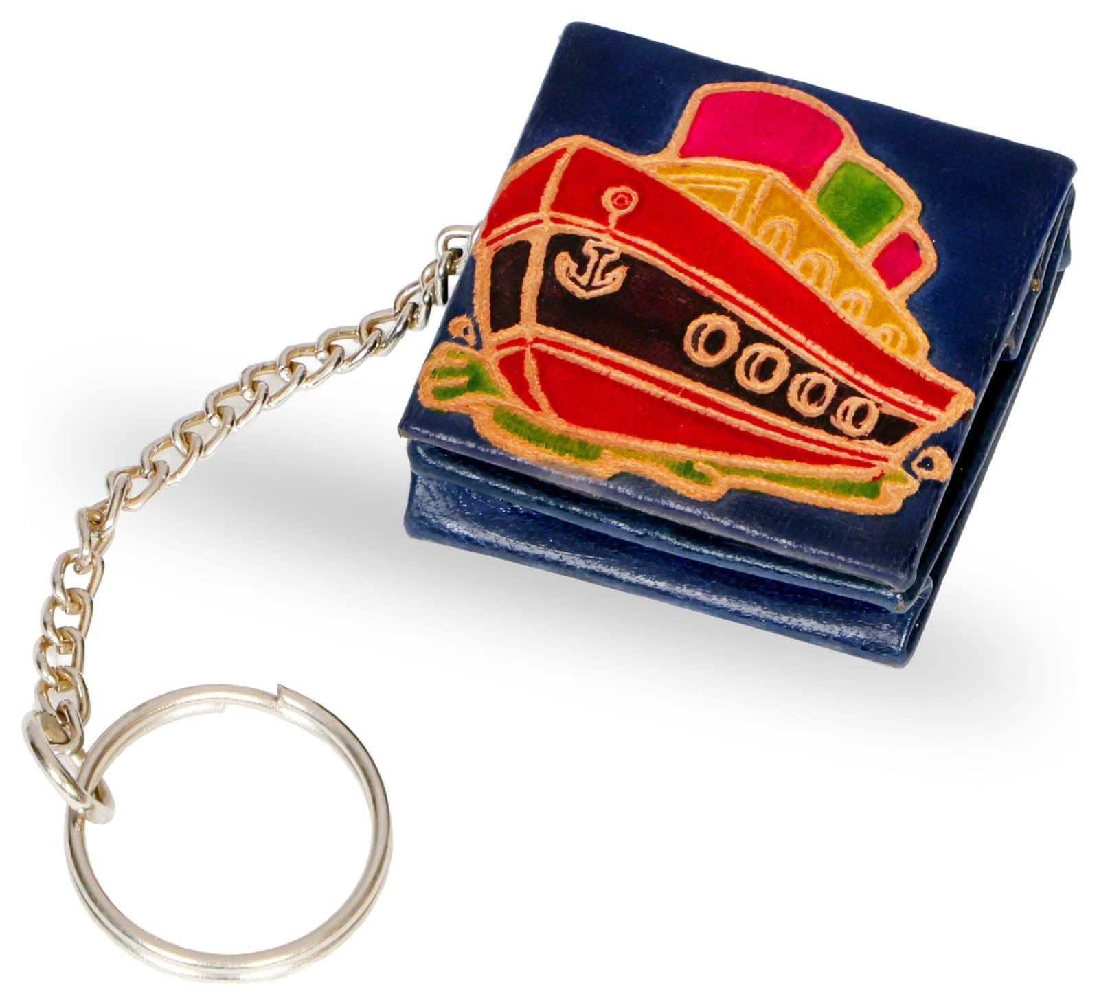 Hand-painted leather keychain