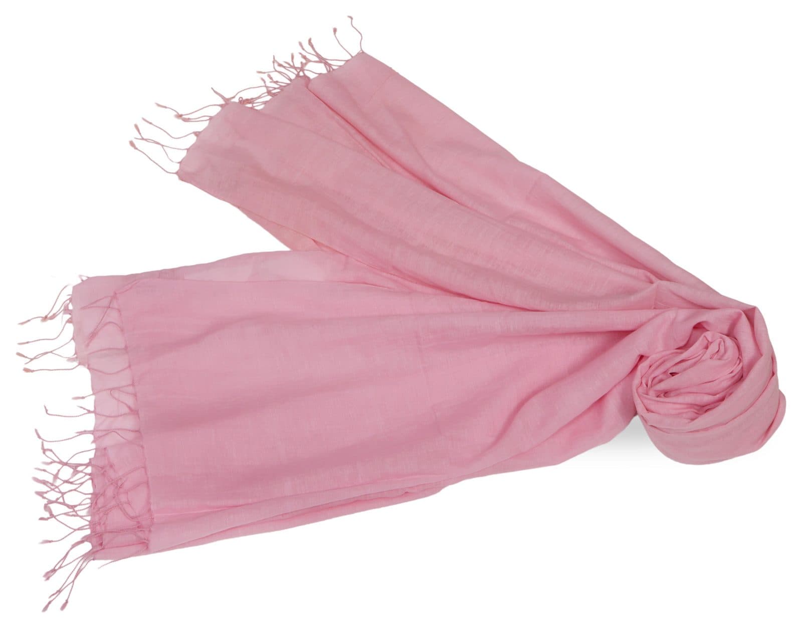 Solid-dyed stole with hand-knotted fringe