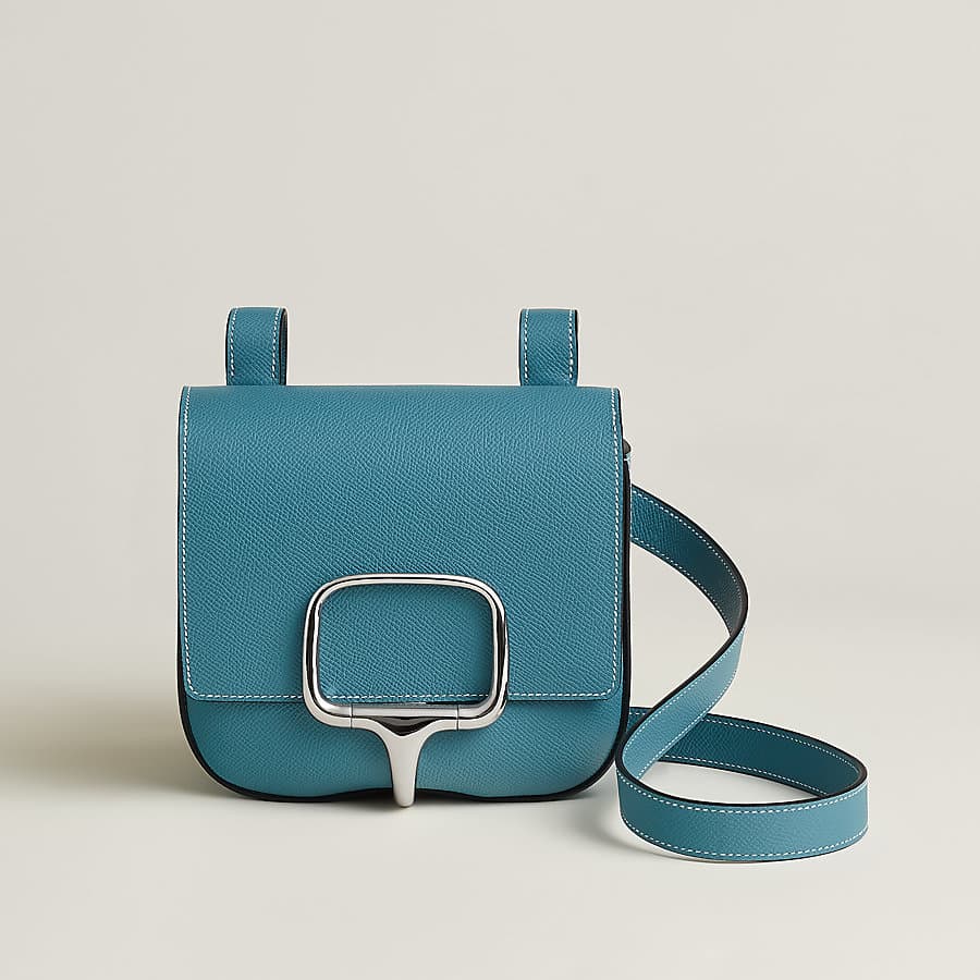 Leather crossbody with buckle